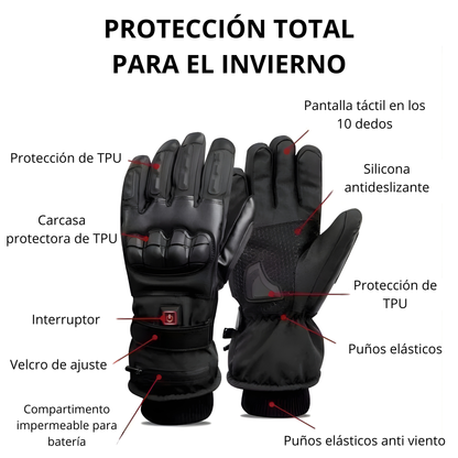 Guantes calefactables para moto